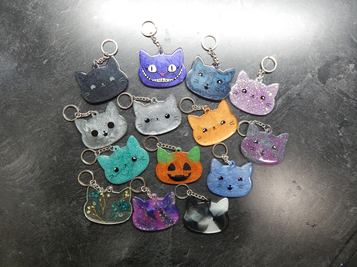 Custom Kawaii Kitty Cat Face Keychain