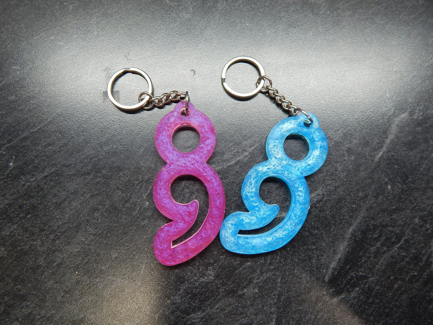 Custom Semicolon Resin Keychain