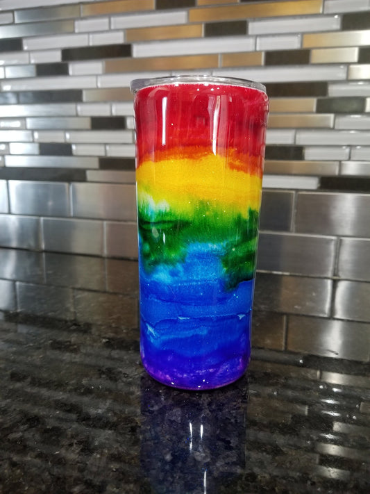 Rainbow Glitter Tumbler