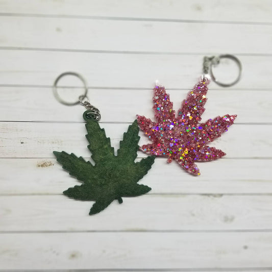 Custom Weed Leaf Keychain