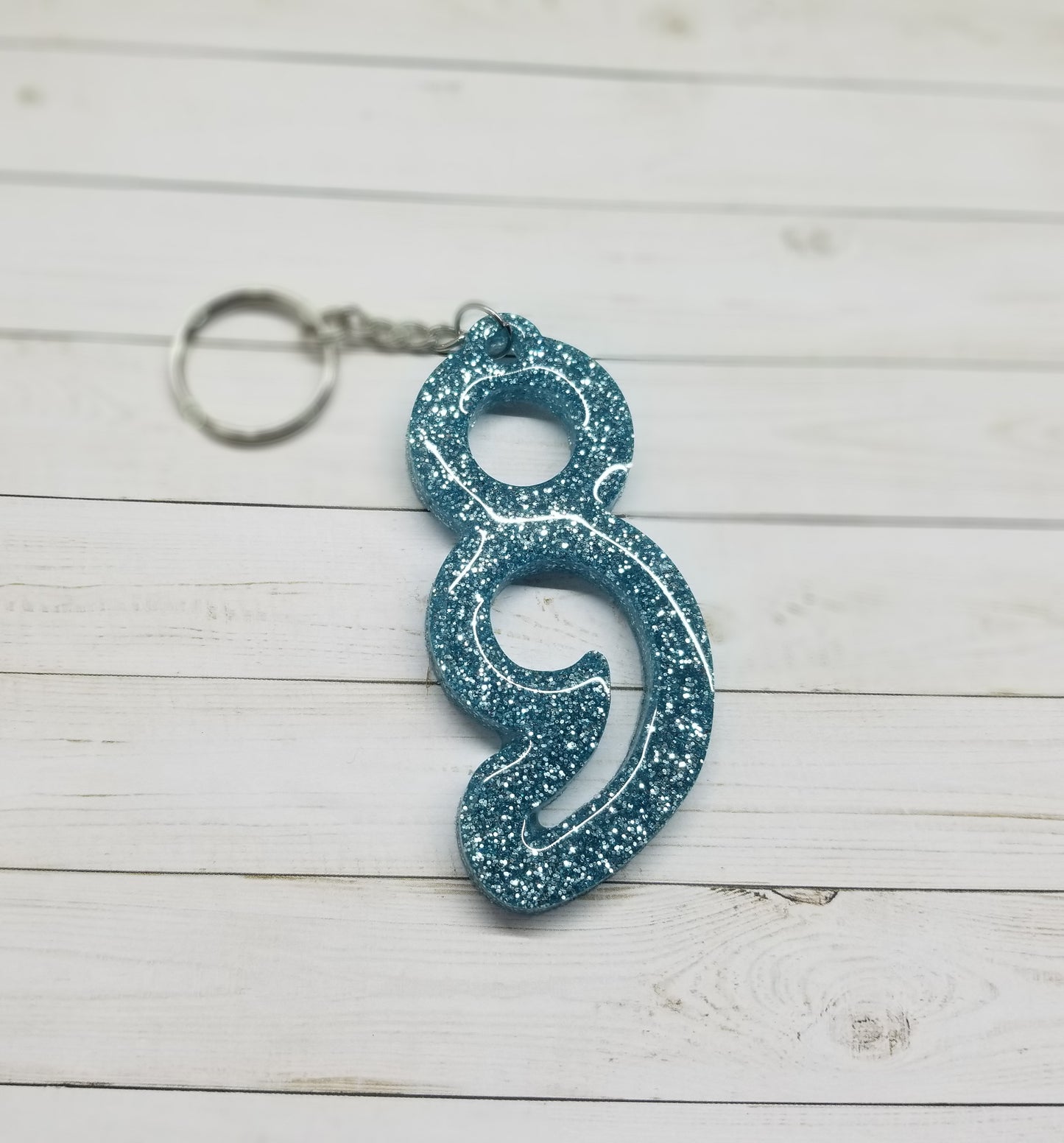 Custom Semicolon Resin Keychain